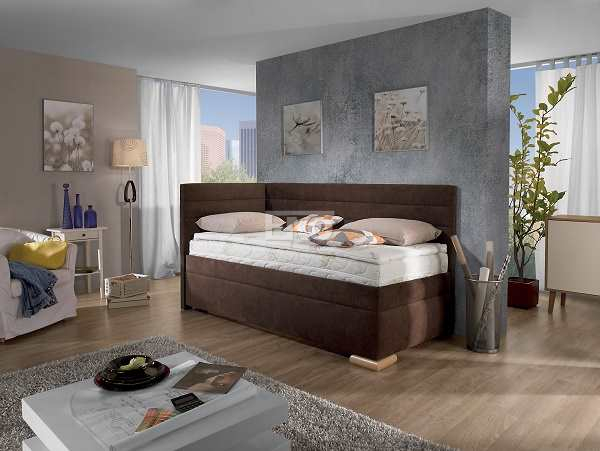 Boxspring Veneto - 90x200 s čely, masivní rošt - LEVÁ varianta