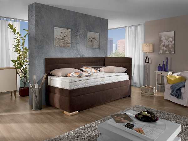 Boxspring Veneto - 90x200 s čely, masivní rošt - PRAVÁ varianta